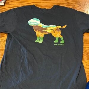 Columbia Black Tee with Nature Dog Design